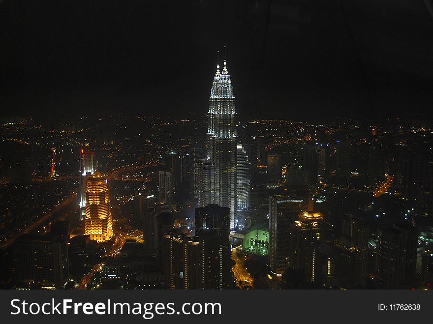 Night skyline of a modern asian city