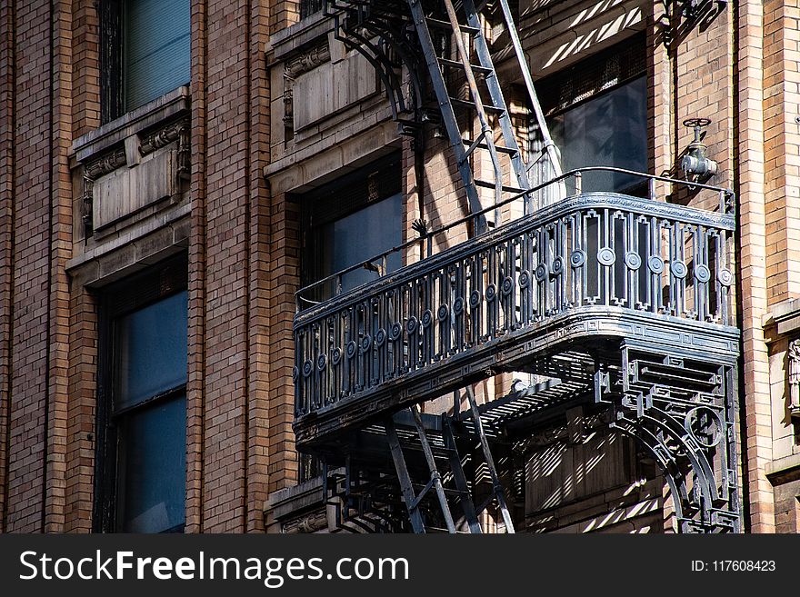 Black Steel Fire Exit Lot