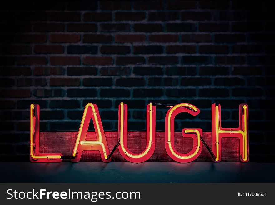 Laugh Neon-light Signage Turned on