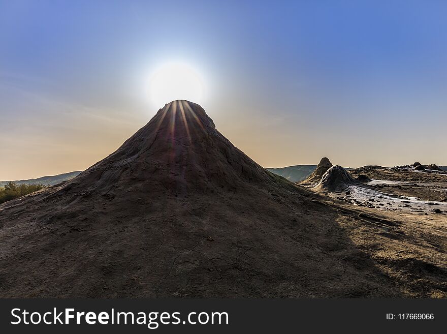 Sunrise in Mud Volcanoes. Buzau county, Romania. Sunrise in Mud Volcanoes. Buzau county, Romania