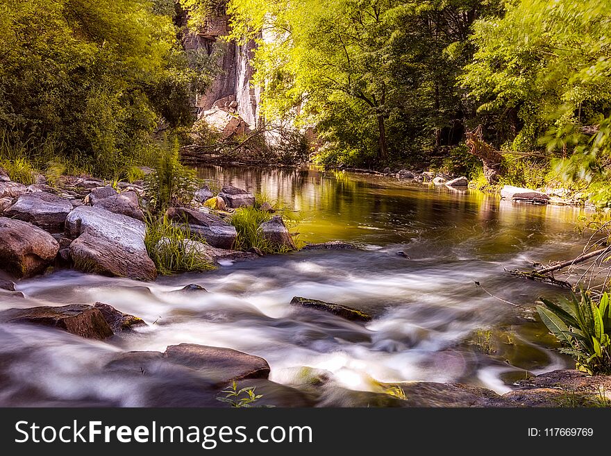 Stream river in Buky canyon, Ukraine