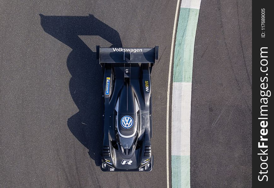 Black Volkswagen Race Car On Track