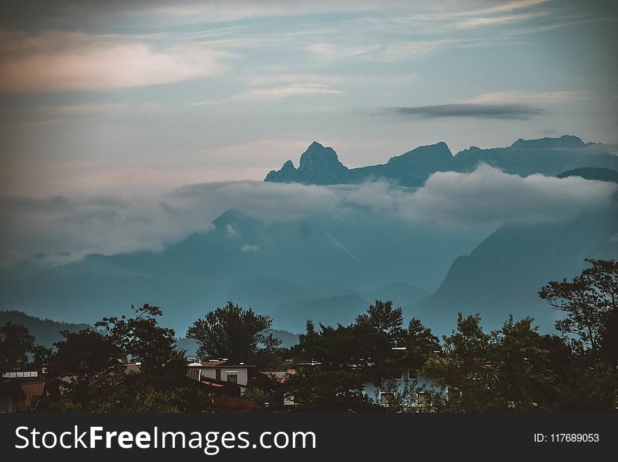 Silhouette Photo Of Mountain