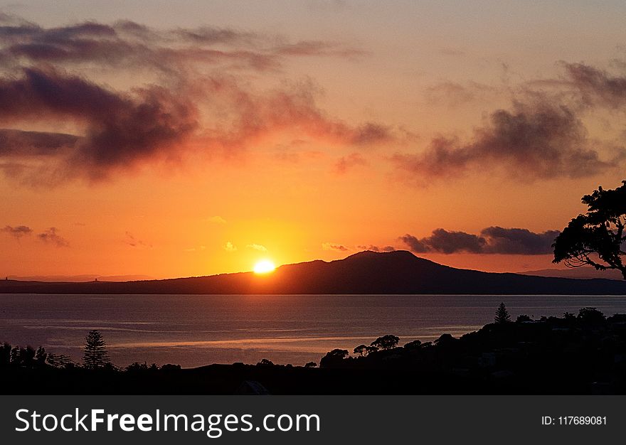 Mountain With Sunset