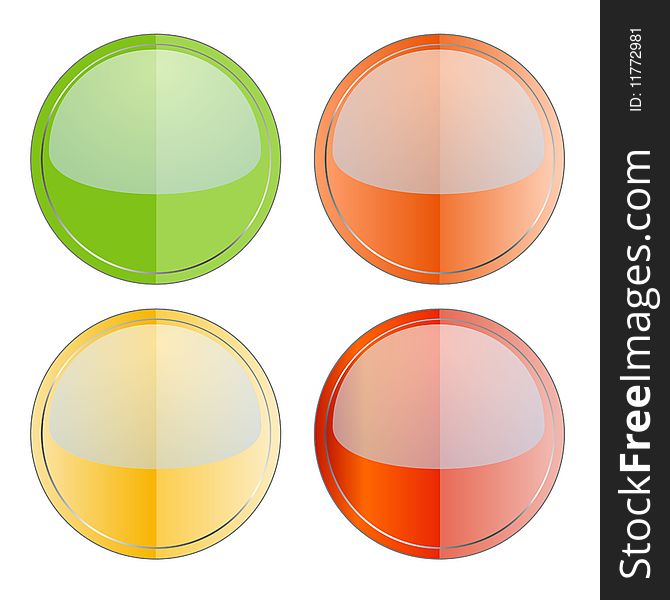 Four different colored glossy shapes. Four different colored glossy shapes