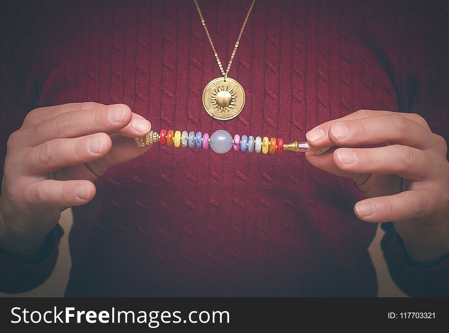 Scepter of the seven chakras for healing meditation. Scepter of the seven chakras for healing meditation.