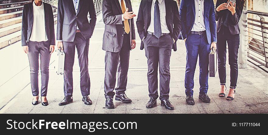 Businesspeople group Standing at city, business team