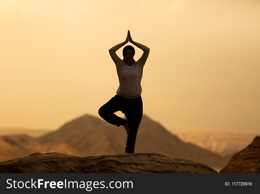 Physical Fitness, Silhouette, Yoga, Sky