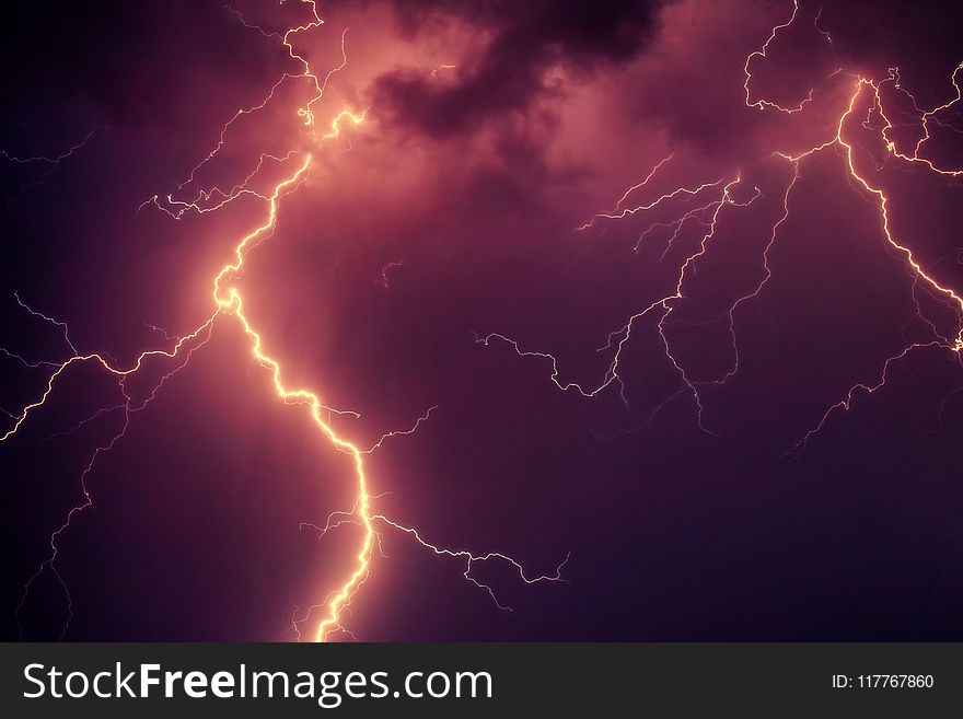 Lightning During Nighttime