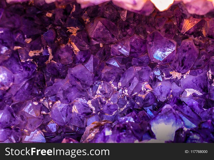 Closeup Photo of Purple Gemstones