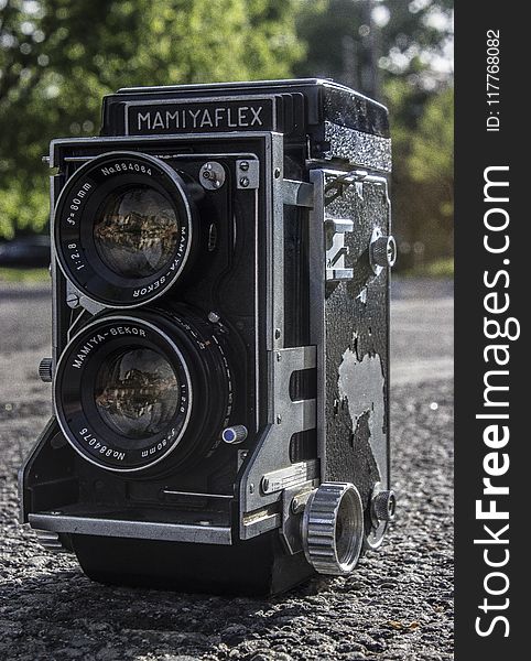 Black Mamiyaflex Vintage Camera