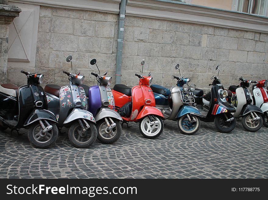 Scooter, Motor Vehicle, Motorcycle, Street