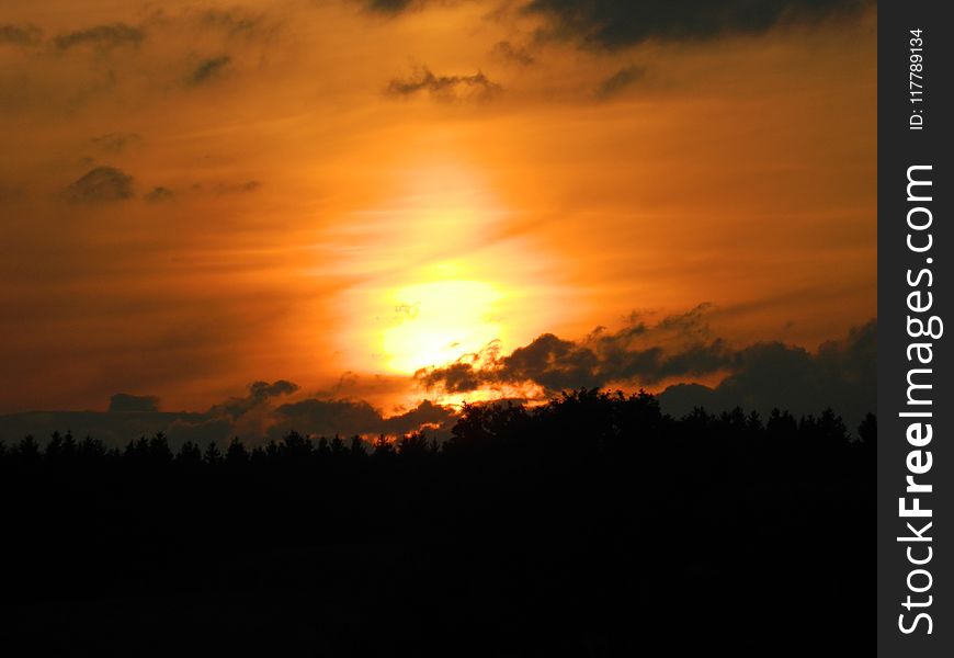 Sky, Afterglow, Red Sky At Morning, Sunset