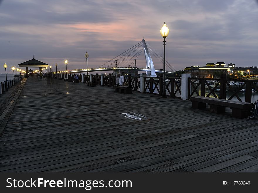 Sky, Pier, Boardwalk, Evening