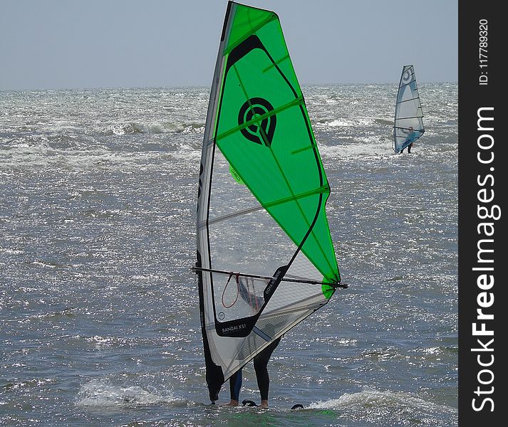 Windsurfing, Sail, Wave, Wind