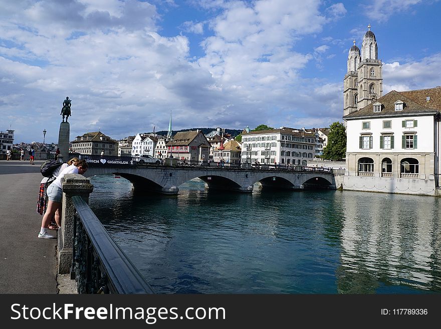 Waterway, Sky, Water, Town