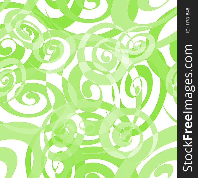 Vector illustration of Seamless Green Spiral Pattern