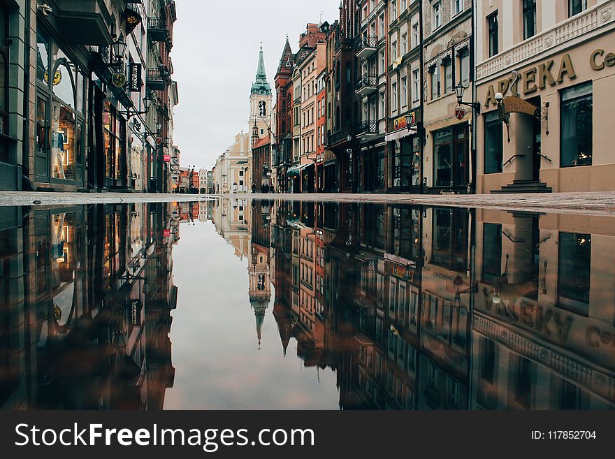 Reflection of Buildings on Body of Water