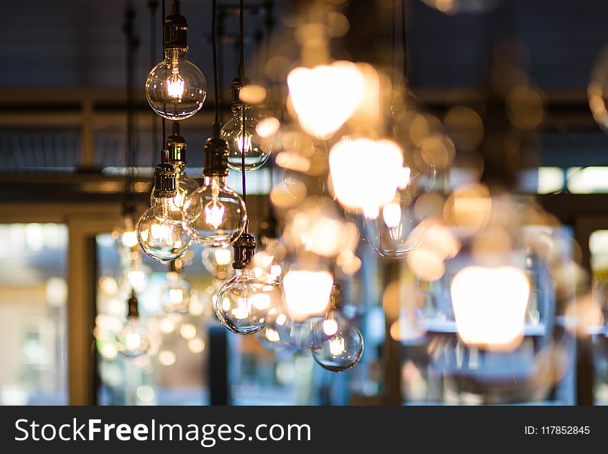 Shallow Focus Photograph of Pendant Lamp