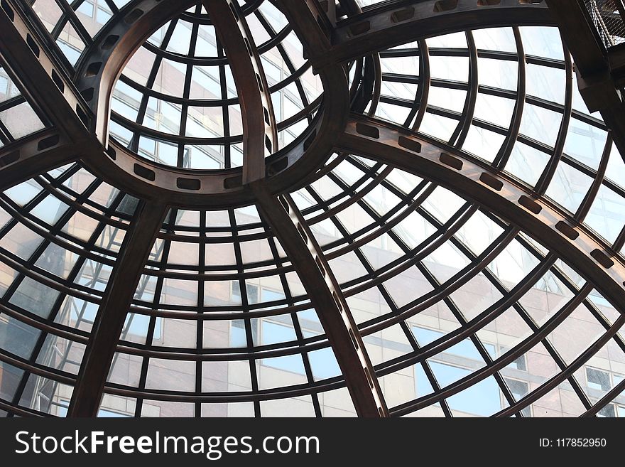 Low-angle Shot of Dome-shaped Brown Ceiling