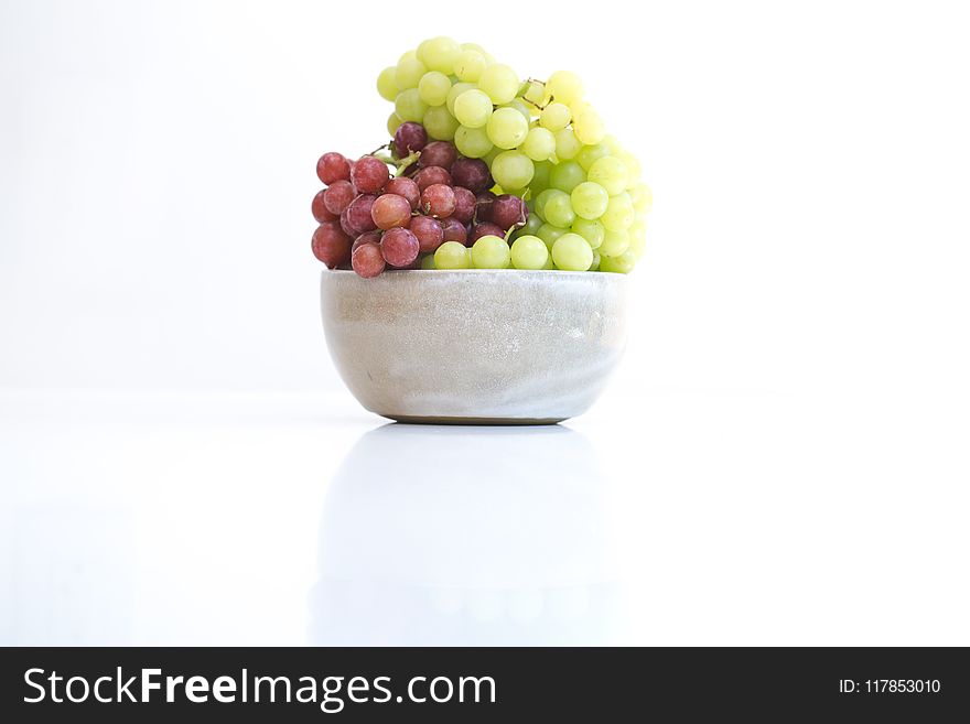 Grapes in Round Gray Bowl