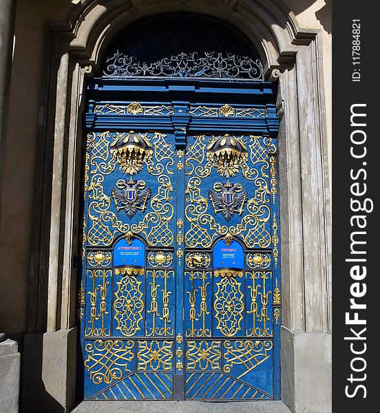 Blue, Iron, Gate, Architecture