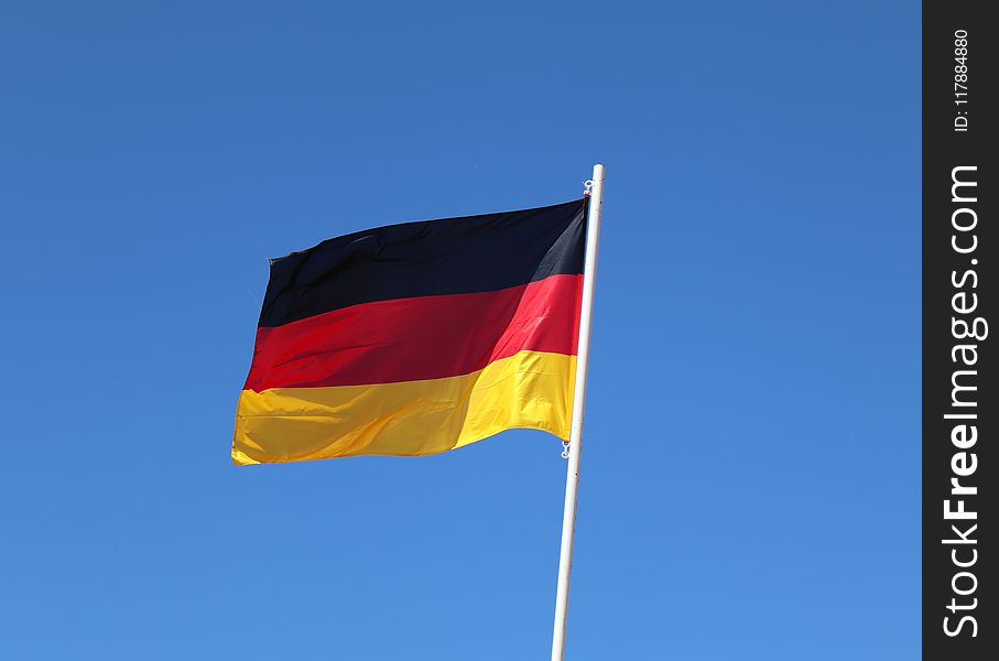 Flag, Sky, Red Flag, Wind