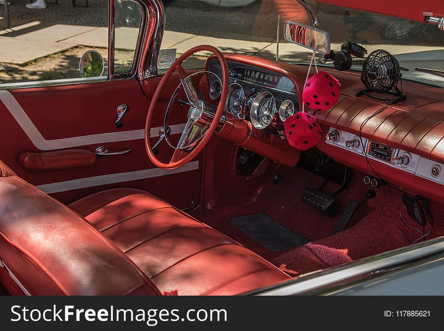 Car, Motor Vehicle, Vintage Car, Steering Part