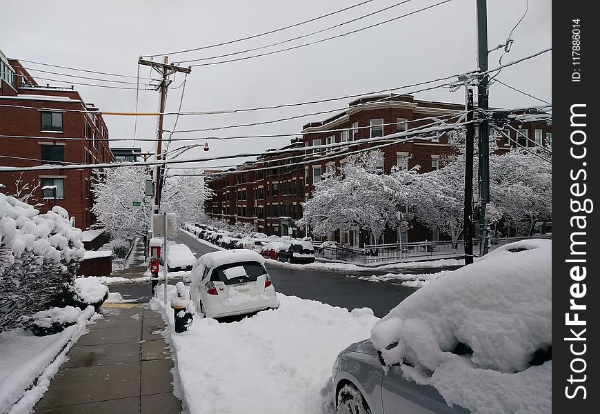 Snow, Winter, Residential Area, Neighbourhood