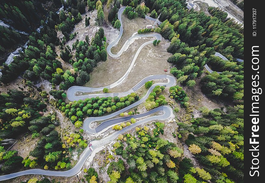 Aerial View Of Mountain Road