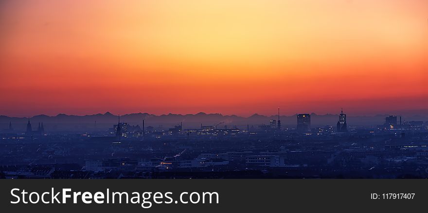 Scenic View of City During Dawn