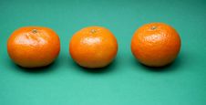 Three Tangerines Royalty Free Stock Photography Three Tangerines Royalty Free Stock Photography