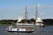 Parading Ships Royalty Free Stock Image