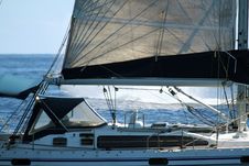 Sailboat With A Whale Splash In Background Royalty Free Stock Photo Sailboat With A Whale Splash In Background Royalty Free Stock Photo