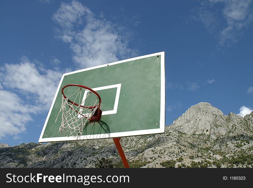Basketball playground at the montenegro. Basketball playground at the montenegro