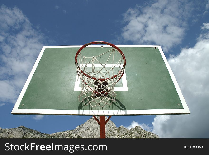 Basketball playground at the montenegro. Basketball playground at the montenegro