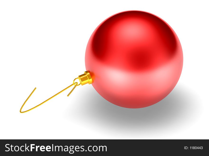Red 3d Christmas decoration isolated