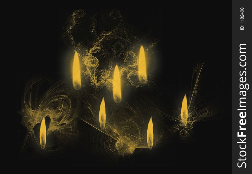 Dark background with many flames and smoke. Dark background with many flames and smoke