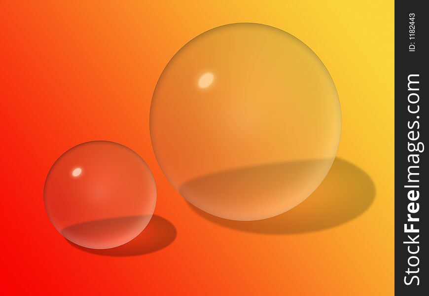 Illustration of two sphere on colorful background