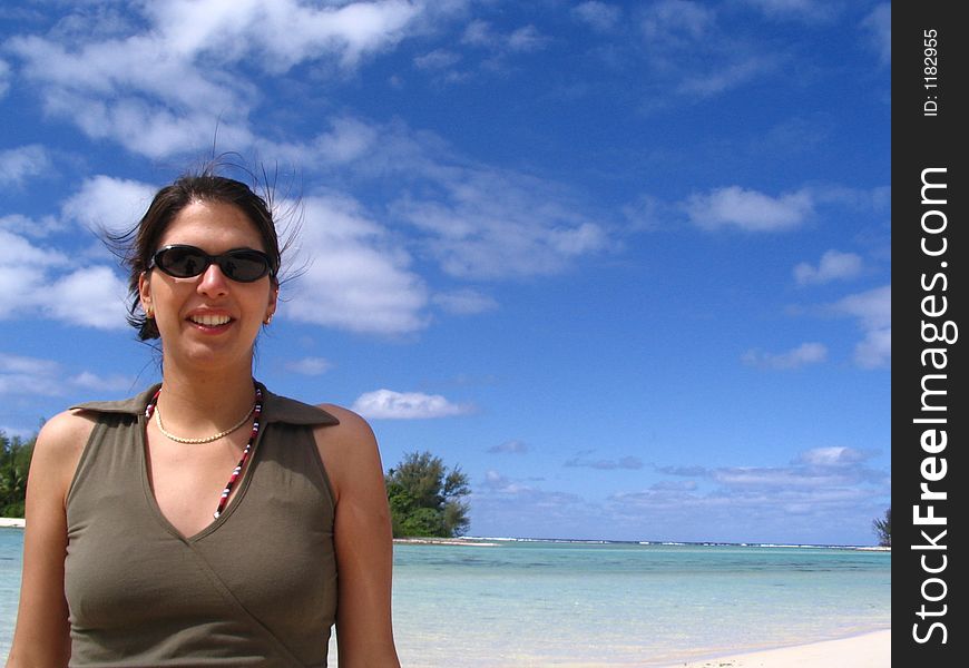 Pretty girl on the beach in Rarotonga. Pretty girl on the beach in Rarotonga