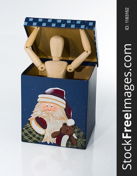 Gift box with wood model inside - isolated with clipping paths. Gift box with wood model inside - isolated with clipping paths