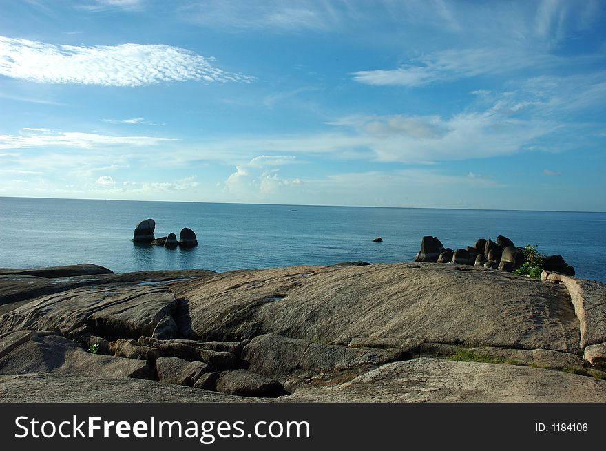 Rocky Coast In Koh Samui.