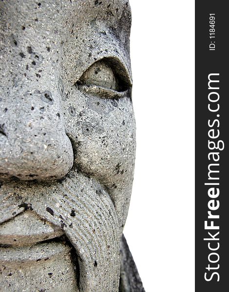 Smiling Asian Statue Isolated