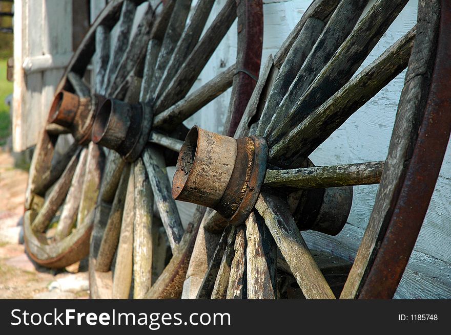 Old wooden wheels (from cartwagon?). Old wooden wheels (from cartwagon?)