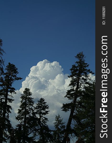 Clouds over Yosemite from Sentinal Dome trail. Clouds over Yosemite from Sentinal Dome trail