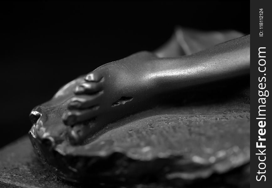 Grayscale Photography of Person&#x27;s Right Foot