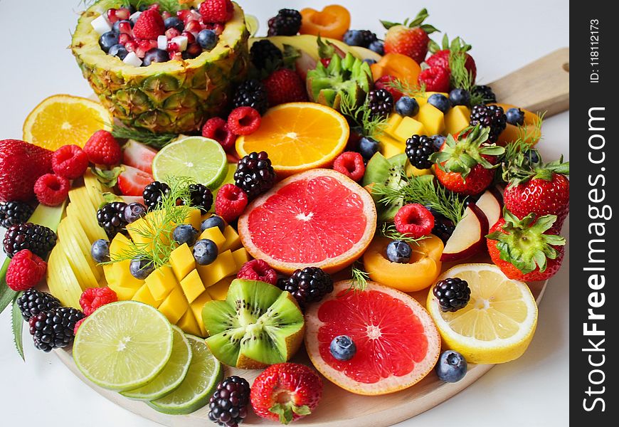 Sliced Fruits on Tray