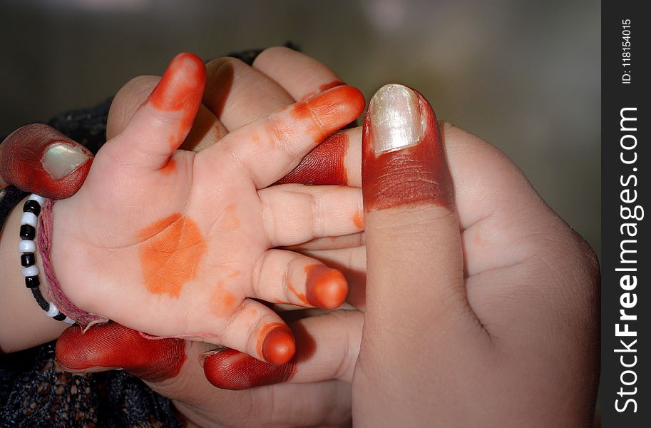 Nail, Finger, Hand, Orange