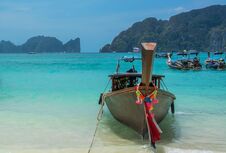 Long Tail Taxi Boat On Andaman Island Stock Photo