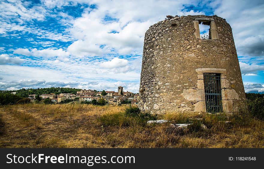 Sky, Cloud, Ruins, Building